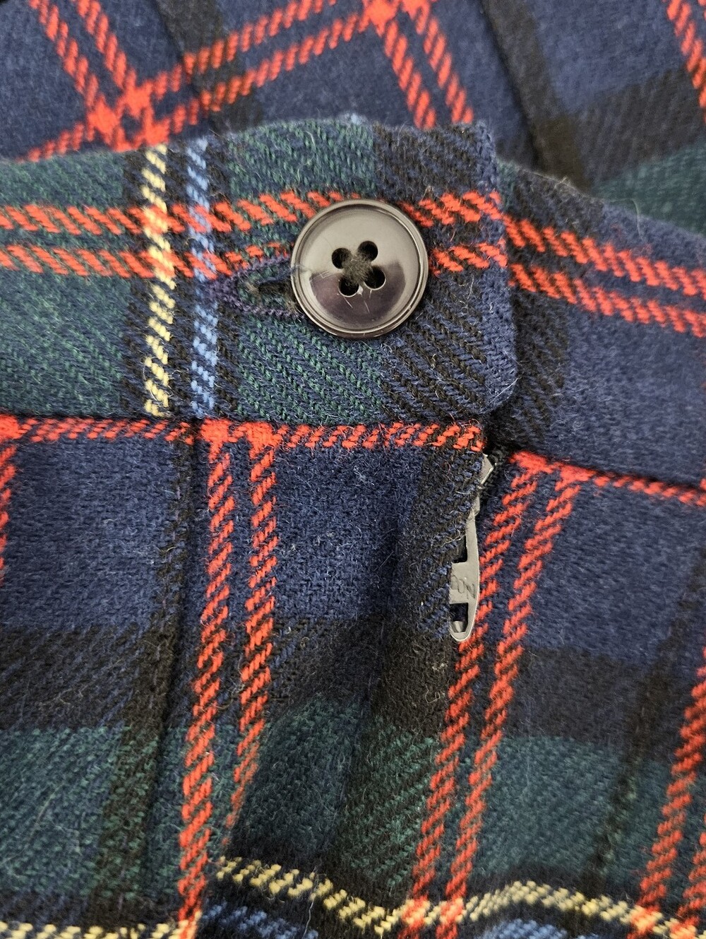 Vintage Pendleton Pleated Midi Skirt Wool Malcolm Tartan Navy Green Plaid 0 - Picture 3 of 5